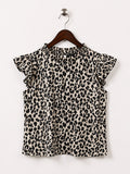 Women's Cream & Black Leopard Print Pullover Top