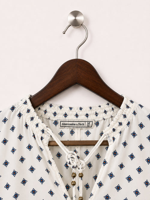 Abercrombie & Fitch Women's Printed Split-Neck Top Size – M
