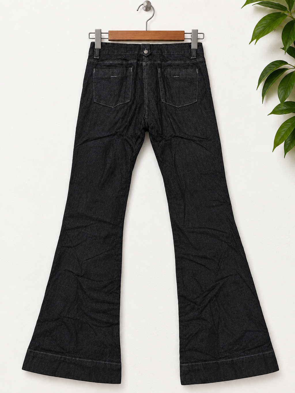 Banana Republic Women's Washed Black Button-Detail Flared Leg Jeans