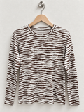 Women's Zebra Stripe Long Sleeve Top/Tshirt - Size S