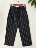Thread Supply Women's Black Striped Trousers - Size XS
