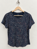 J.Jill Women’s Floral Outline Scoop Neck Short Sleeve T-Shirt - Size M