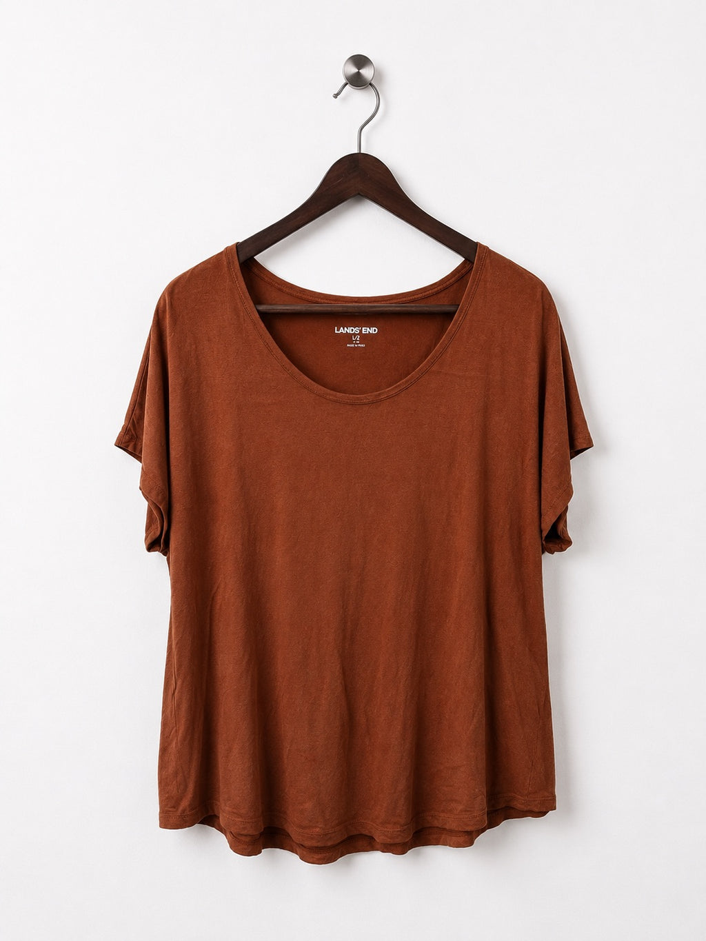 Lands' End Women's Rust Brown Tshirt Size - L