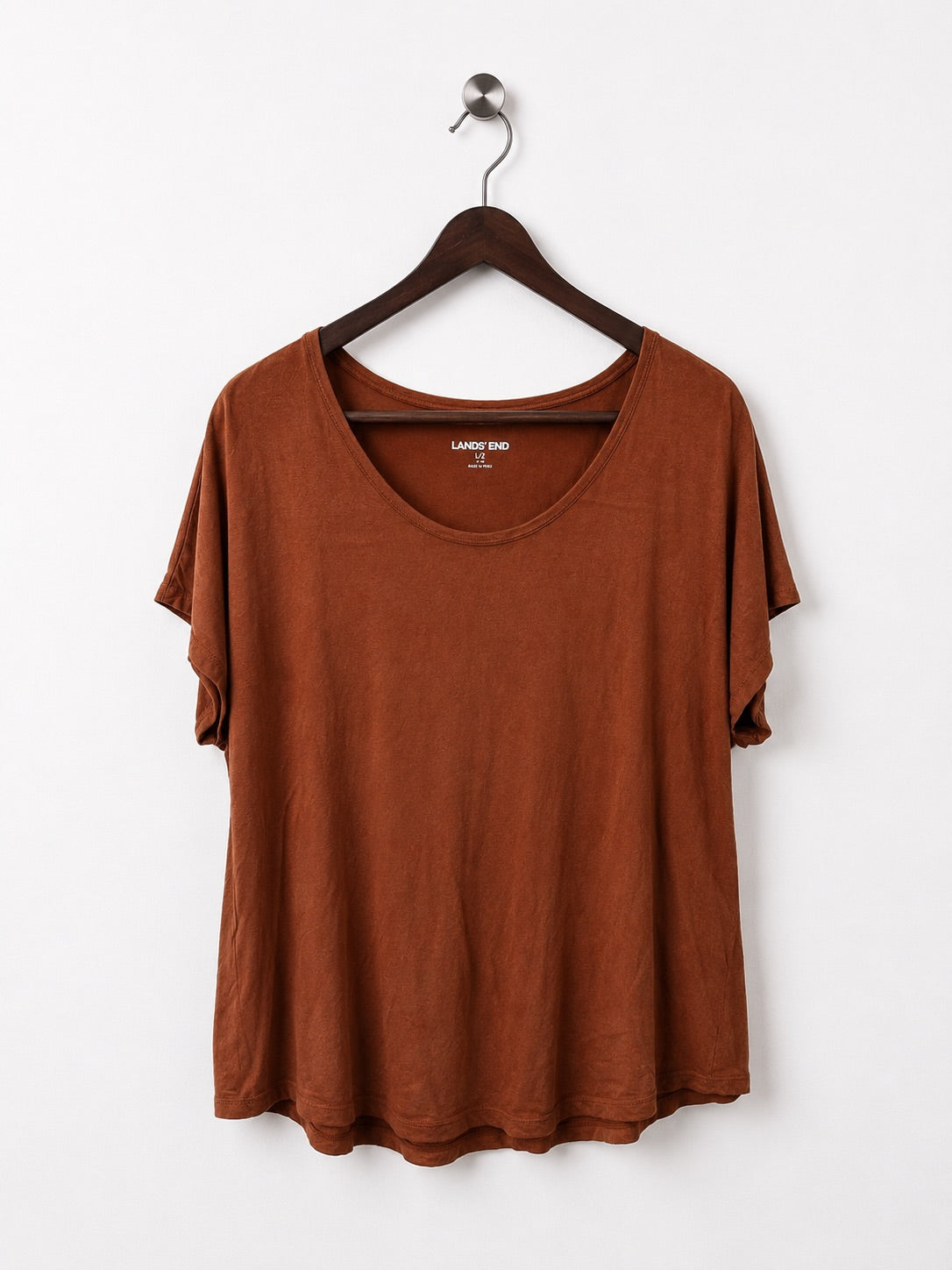 Lands' End Women's Rust Brown Tshirt Size - L