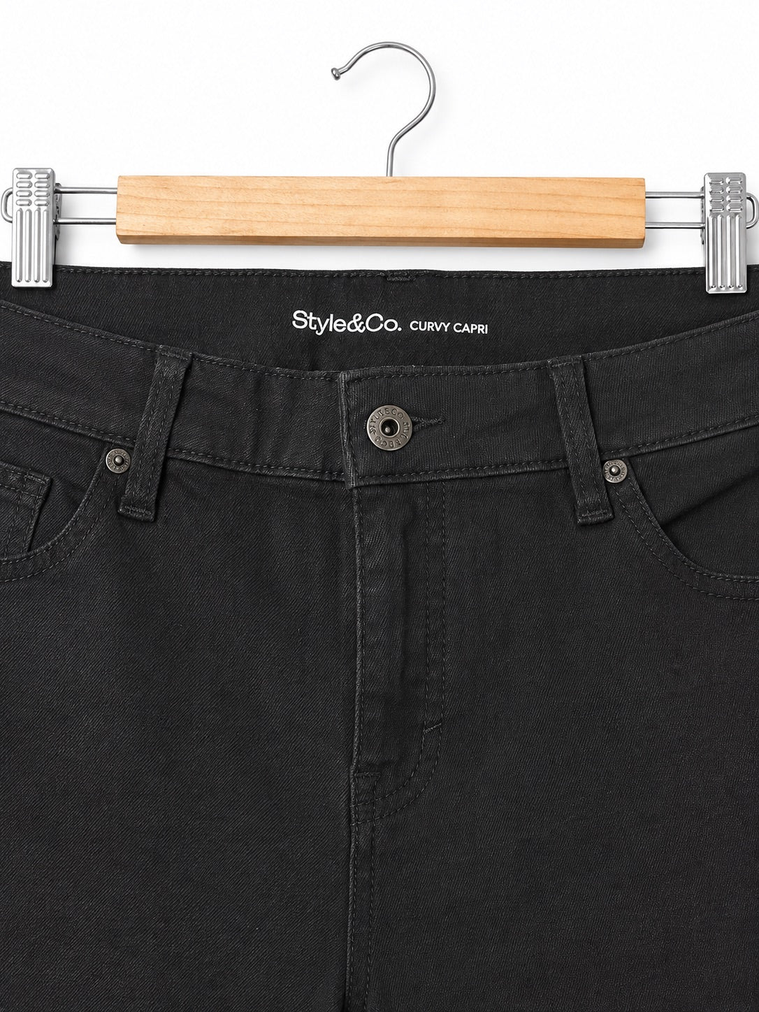 Style & Co. Women's Black Capri Denim Jeans