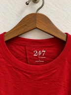 24/7 by maurices Women's Solid Red Crew Neck Short Sleeve T-Shirt Size - L