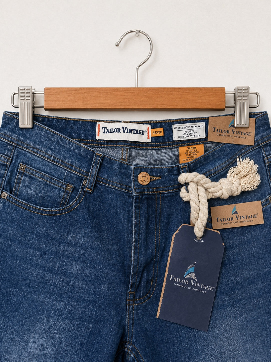 Tailor Vintage Men's Relaxed Fit Denim Jeans – 32x30
