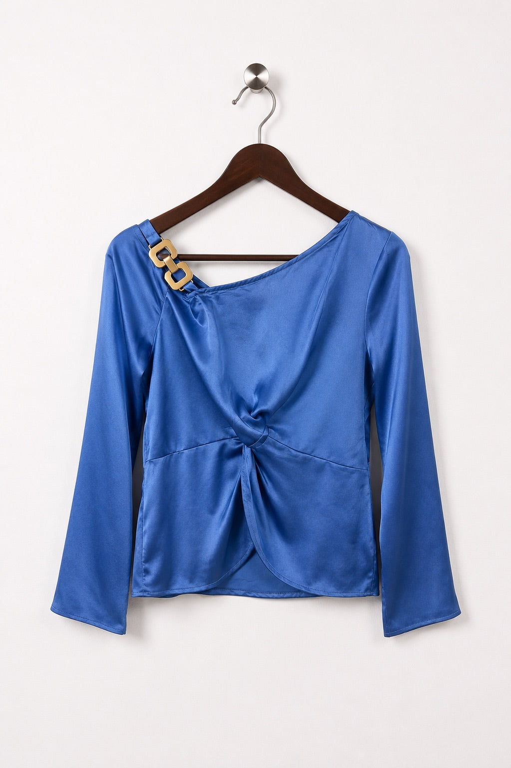 Cklass Women's Royal Blue Satin Top
