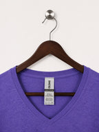 Gildan Heavy Cotton Women's Purple V-Neck T-Shirt – Size S