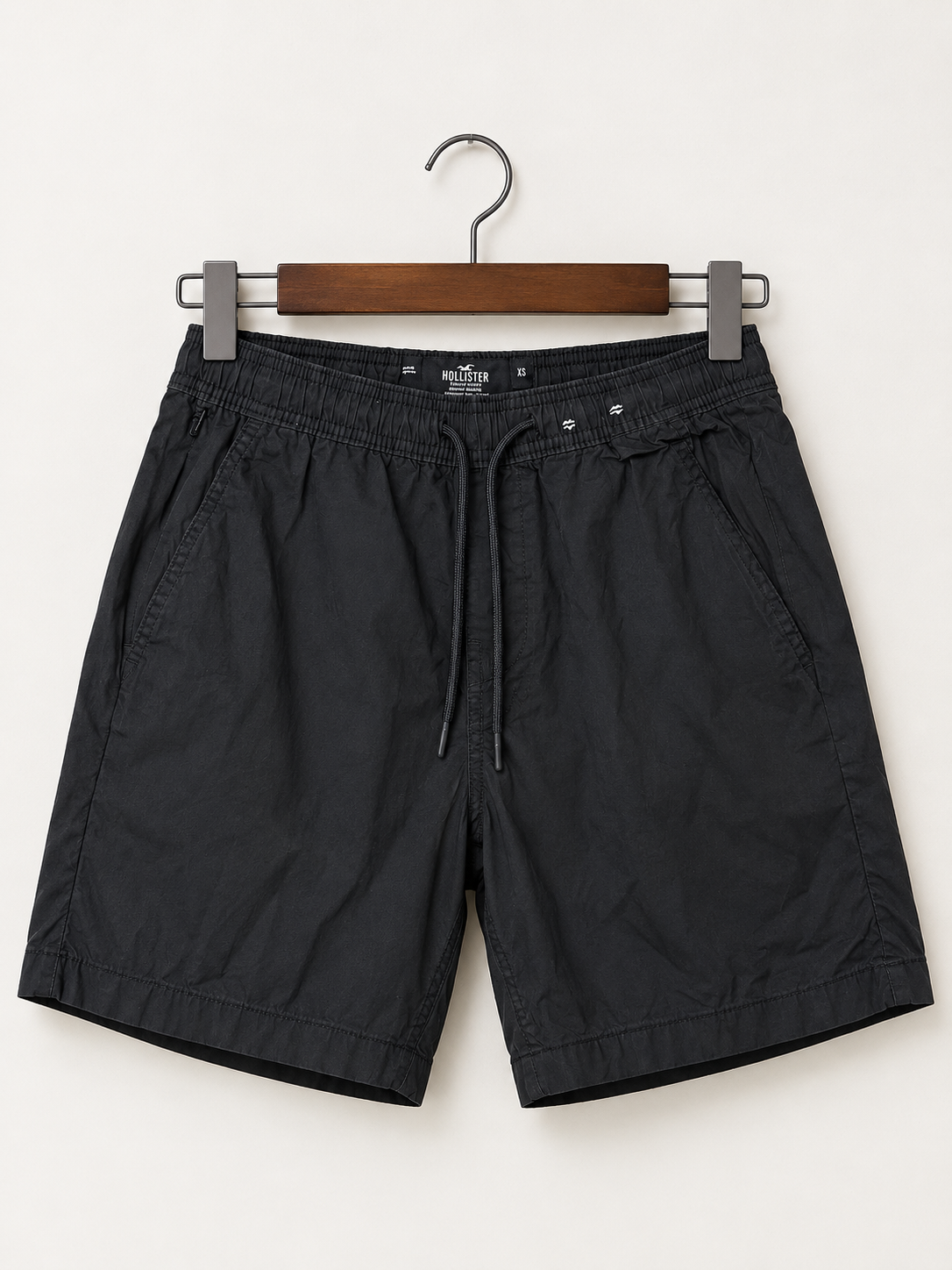 Hollister Men's Black Elastic Drawstring Jogger Shorts Size Xs