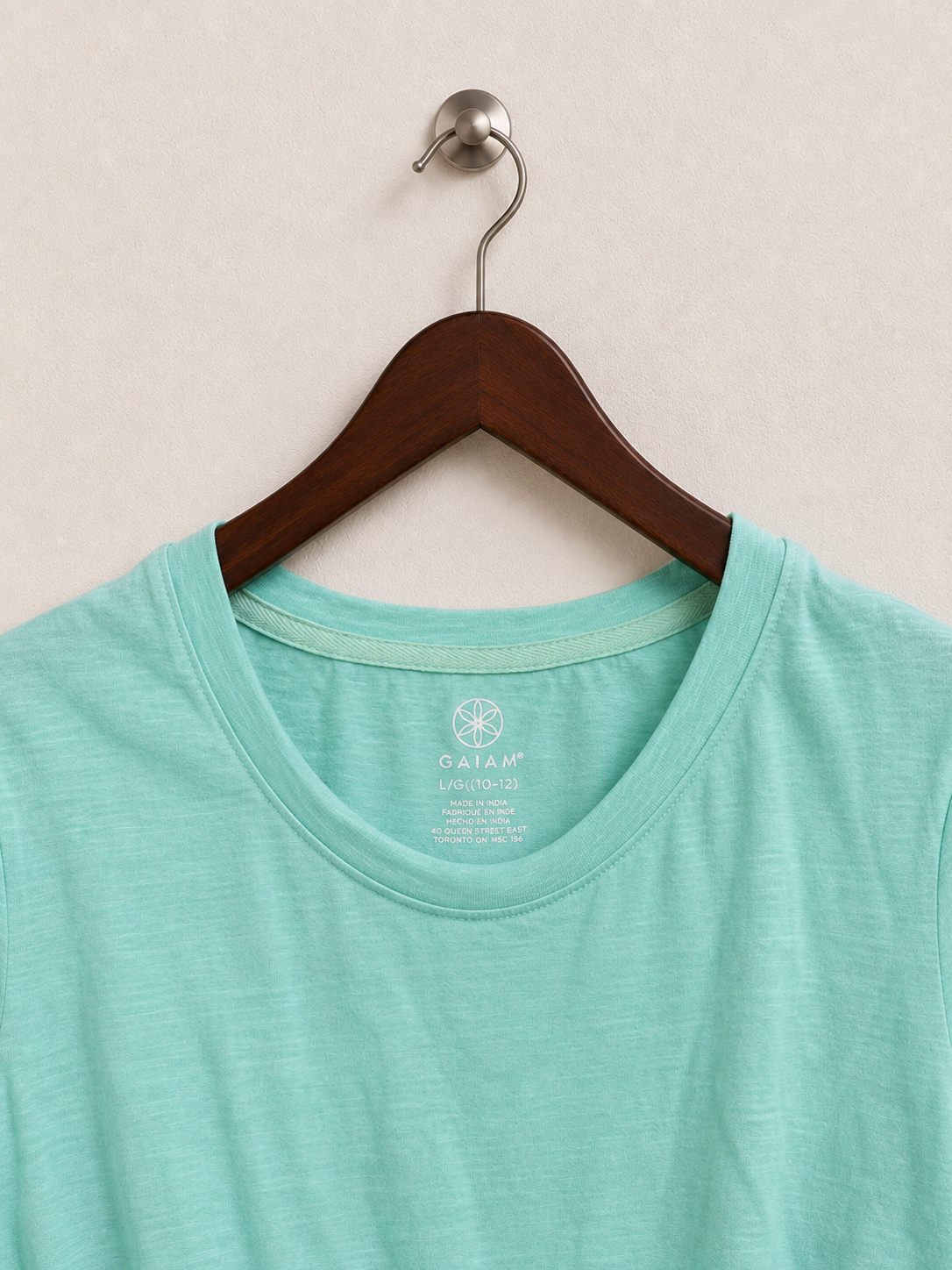 Mint Green Side-Tie Short Sleeve Crop Top – Size L