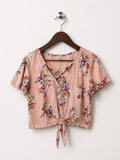 Mudd Dusty Pink Floral Crop Top - Size S
