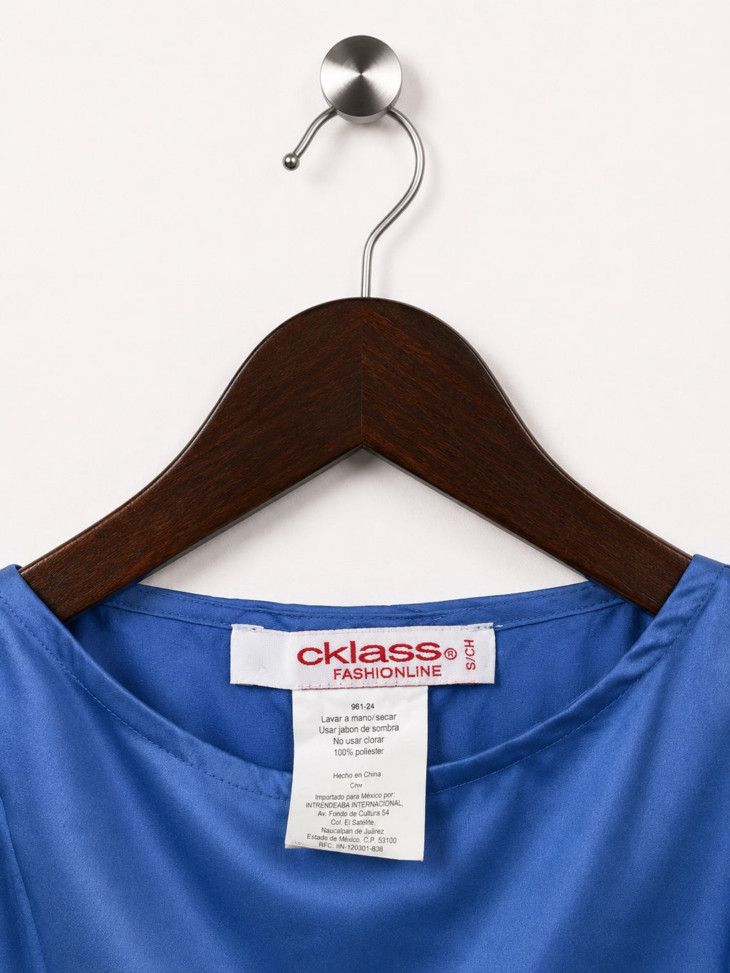 Cklass Women's Royal Blue Satin Top
