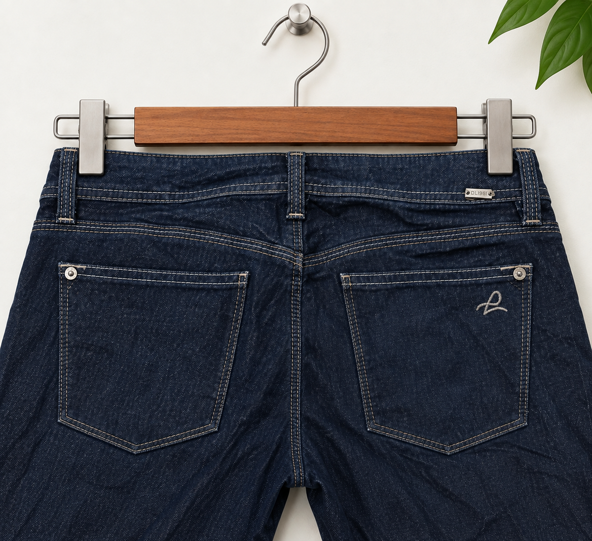 DL1961 Women’s Premium Dark Indigo Wide Leg Flared Denim Jeans