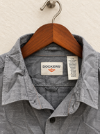 Dockers Men's Grey Textured Cotton Long Sleeve Casual Shirt Size - L