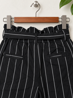 Thread Supply Women's Black Striped Trousers - Size XS