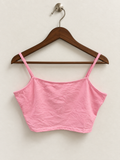 Light Pink Spaghetti Strap Cropped Cami Top
