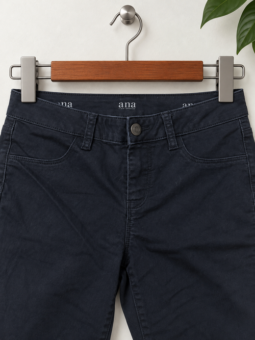 (A.N.A) A New Approach Women’s Navy Blue Fitted Cotton Chino Pants