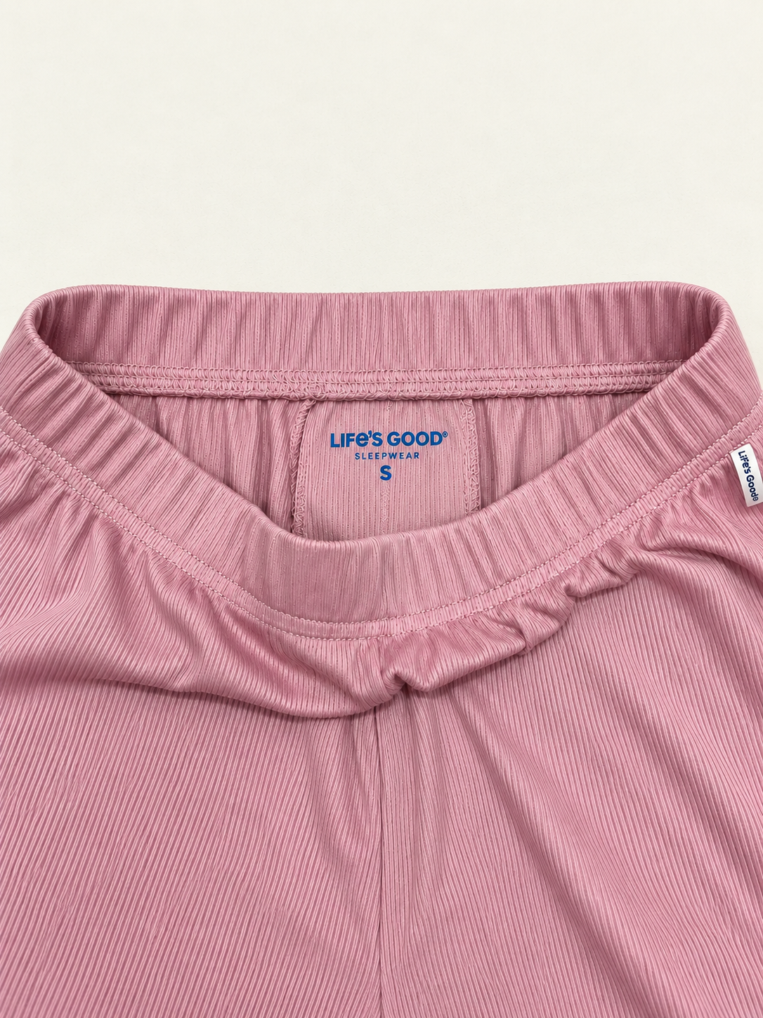 Life's Good Sleepwear Dusty Pink Ribbed Knit Pajama Pants - Size S