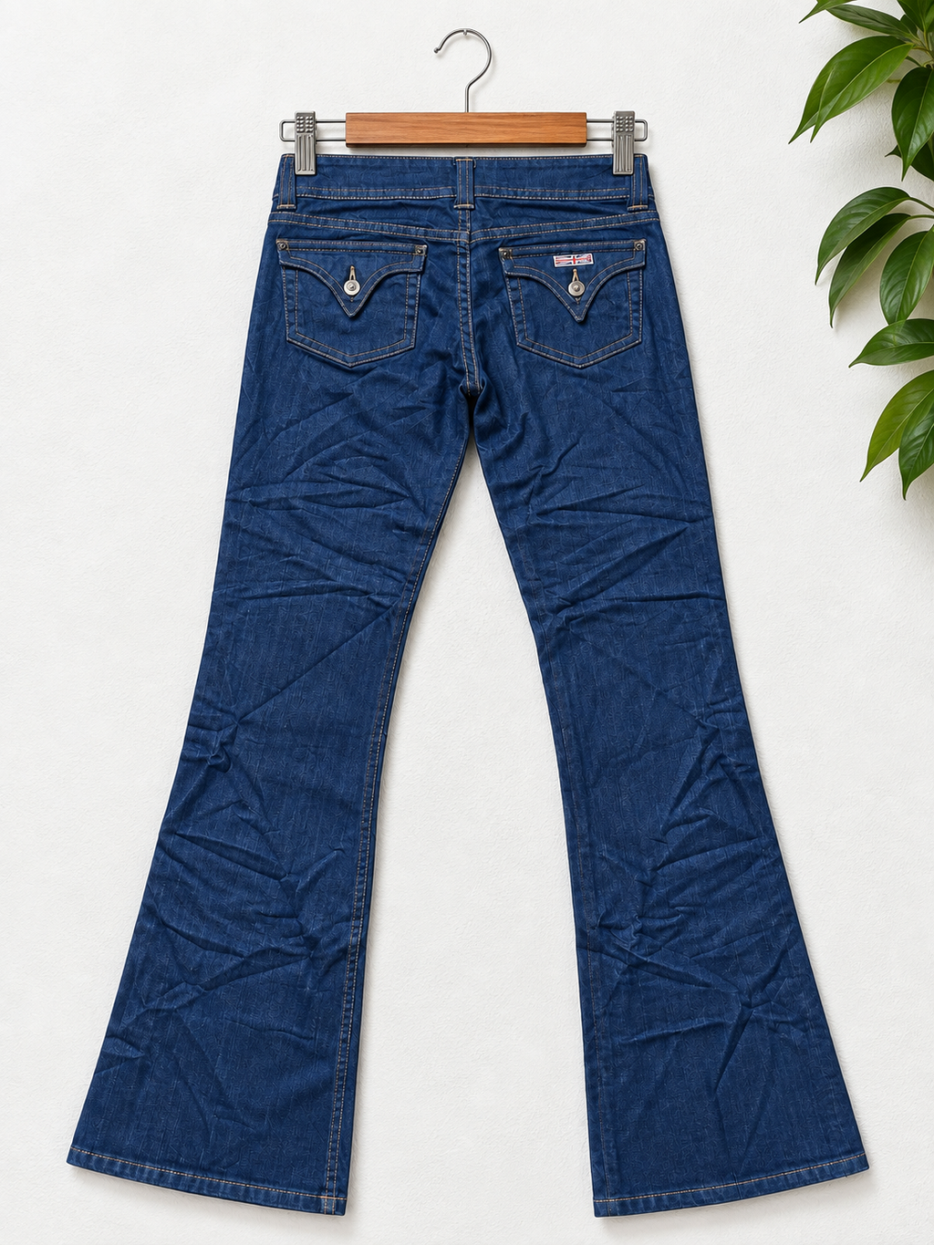 Hudson Women's Low Rise Dark Blue Flared Leg Denim Jeans