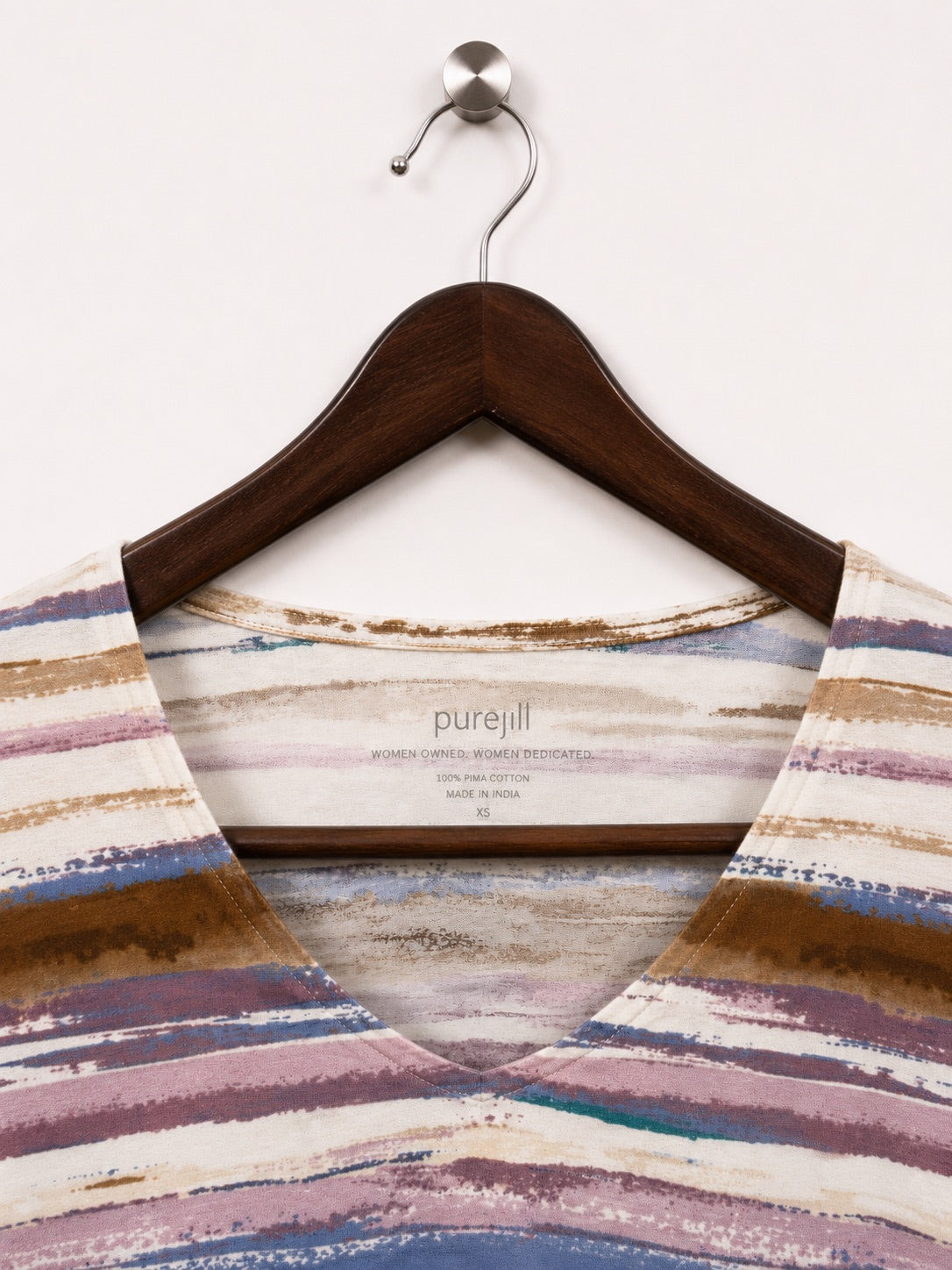 pure jill J.Jill Women's Brushstroke Stripe V-Neck T-Shirt – Size XS