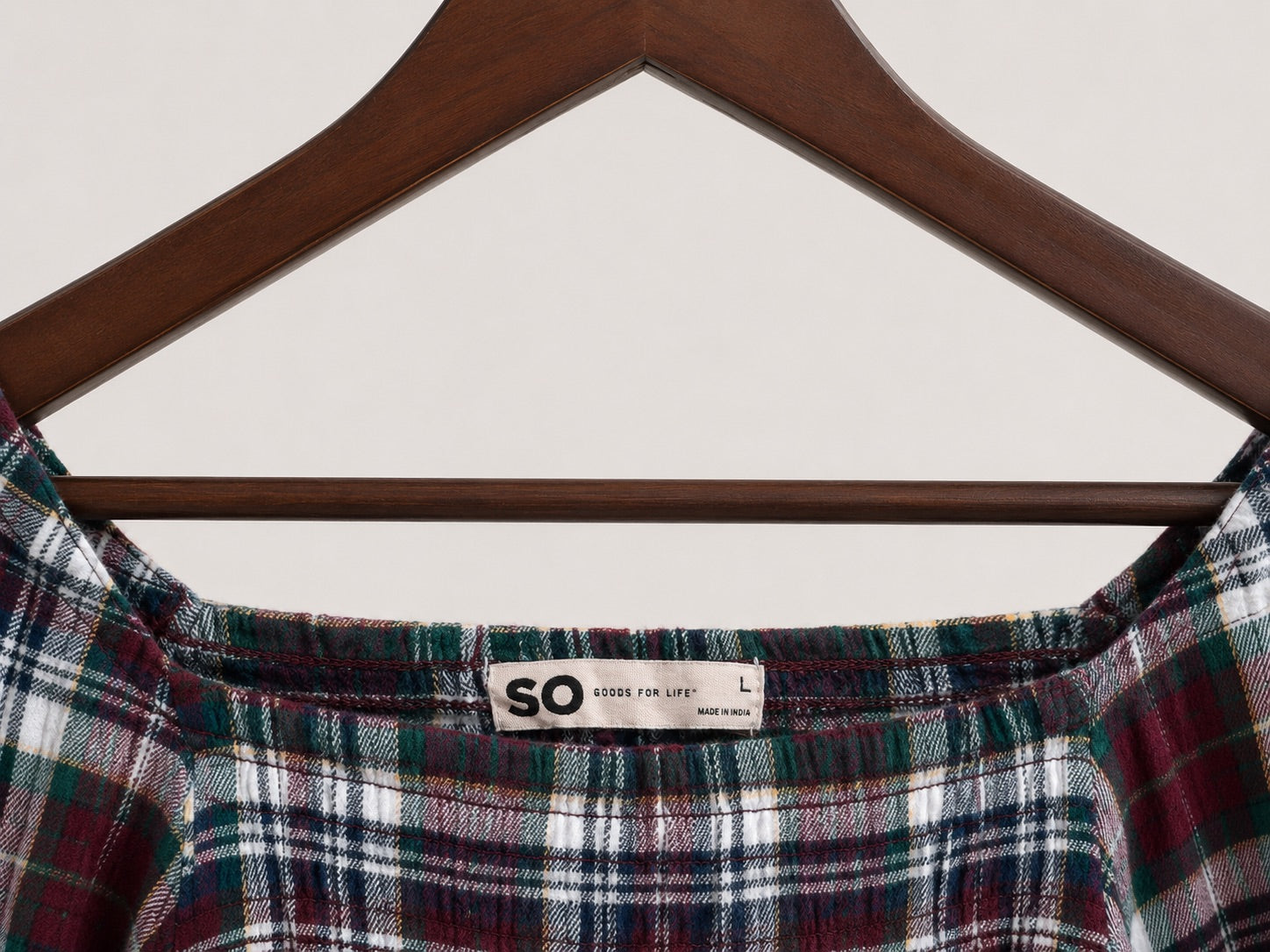 SO Plaid Long Sleeve Crop Top
