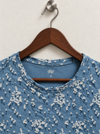 dip Blue All-Over Floral Print Crewneck T-Shirt - Size M