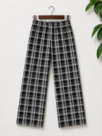 Black & White Plaid Women Trousers