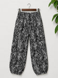 Faded Glory Women's Black & White Printed Rayon Jogger Pants