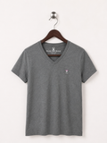 Psycho Bunny Charcoal Grey 100% V-Neck T-Shirt
