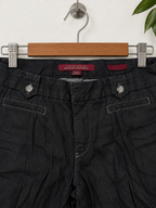 Banana Republic Women's Washed Black Button-Detail Flared Leg Jeans