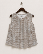 Liz Claiborne Printed Sleeveless Button-Front Top – Size L