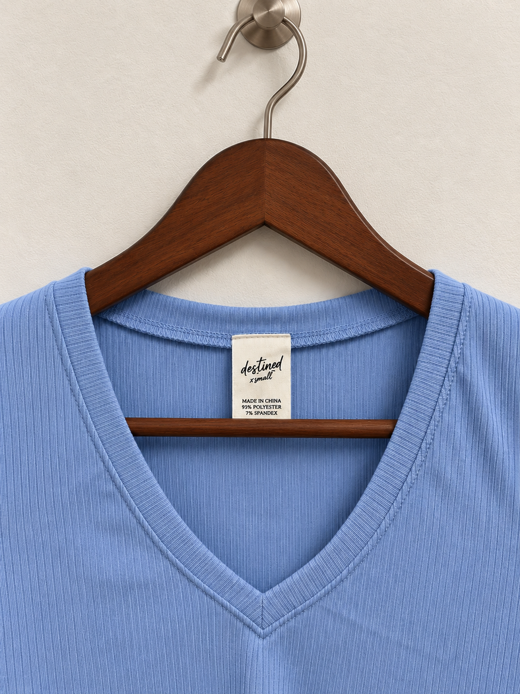Destined Ribbed V-Neck Crop Top - Size XS