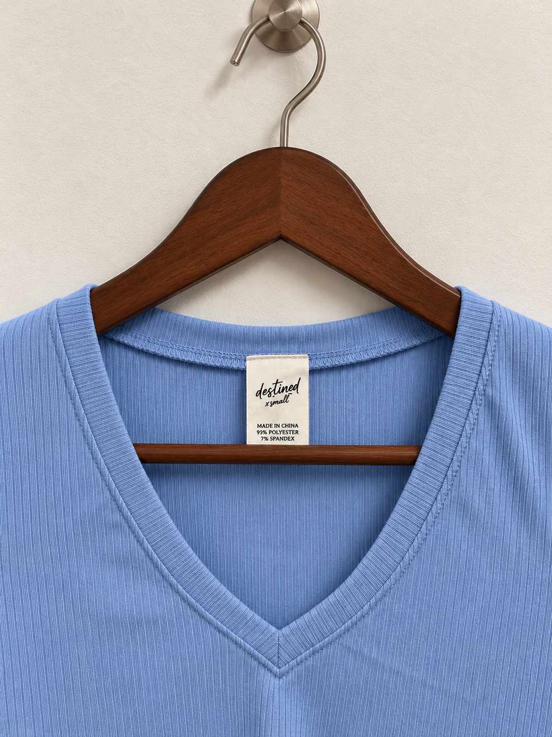 Destined Ribbed V-Neck Crop Top - Size XS