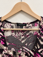 JESSICA Women's Abstract Print Ruched Front Top - Size Medium