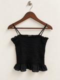 Maeve Black Smocked Peplum Cami Top - Size XS
