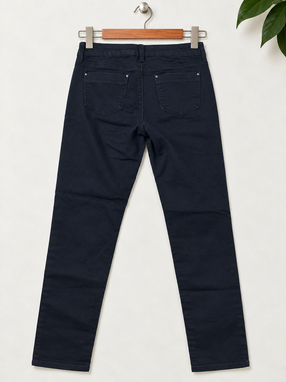 (A.N.A) A New Approach Women’s Navy Blue Fitted Cotton Chino Pants