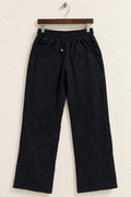 PinSpark Black Straight-Leg Elastic Waist Track Pants / Trousers