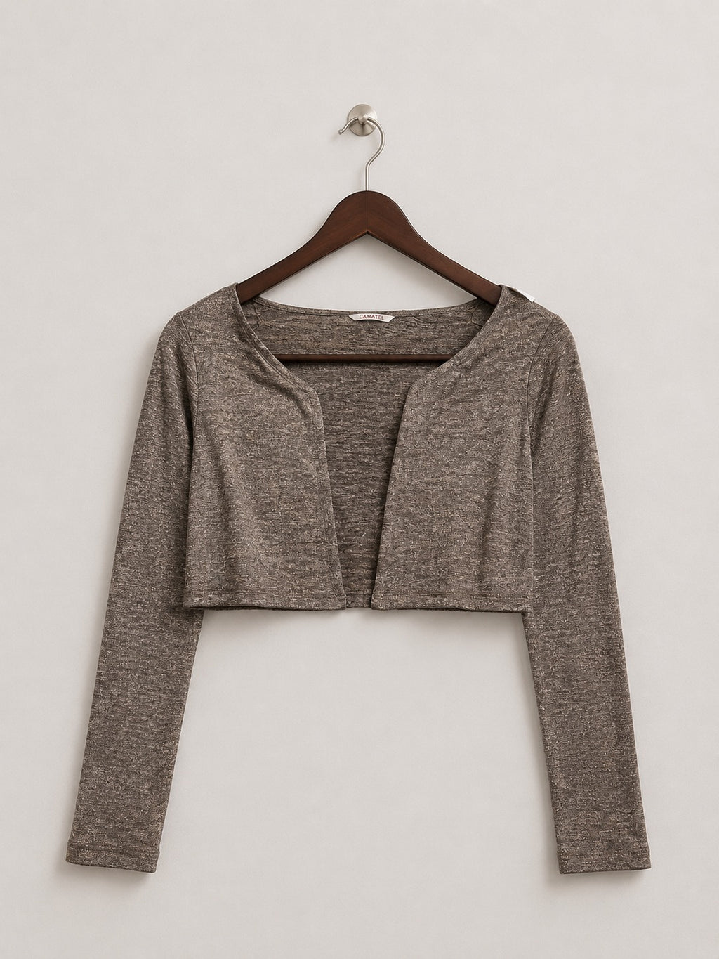 CAMAÏEU Women's Open-Front Cropped Bolero Shrug Cardigan Top