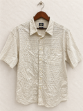 Dockers Men's Beige Checkered Short Sleeve Button-Down Shirt