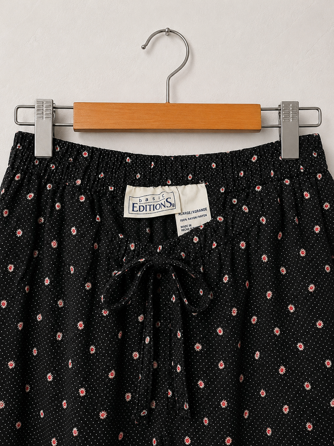 Basic Editions Women's Black Rayon Wide Leg Trousers – Size XL