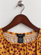rue21 Women's Mustard Yellow Floral Smocked Waist Top – Size XL