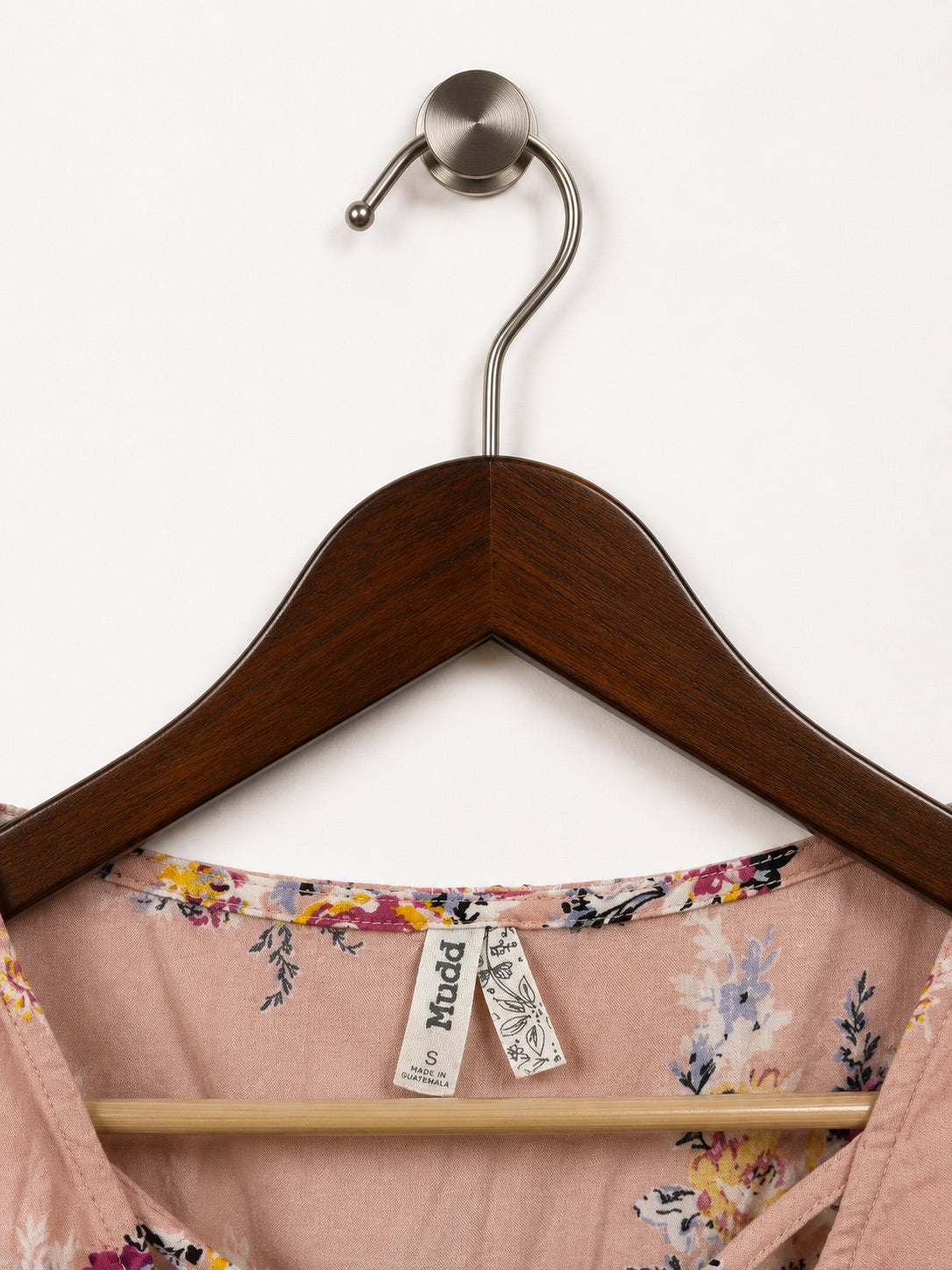 Mudd Dusty Pink Floral Crop Top - Size S