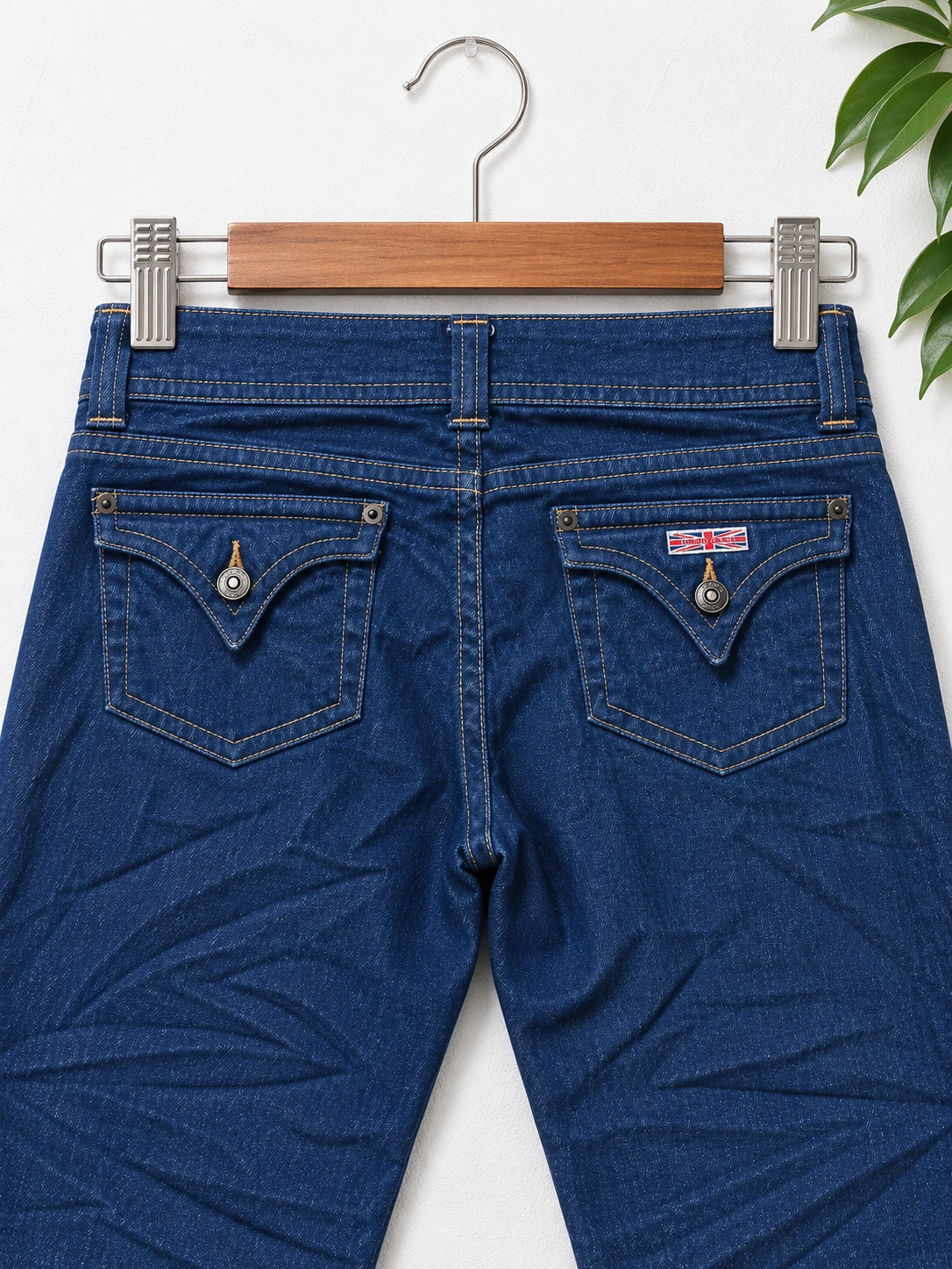 Hudson Women's Low Rise Dark Blue Flared Leg Denim Jeans