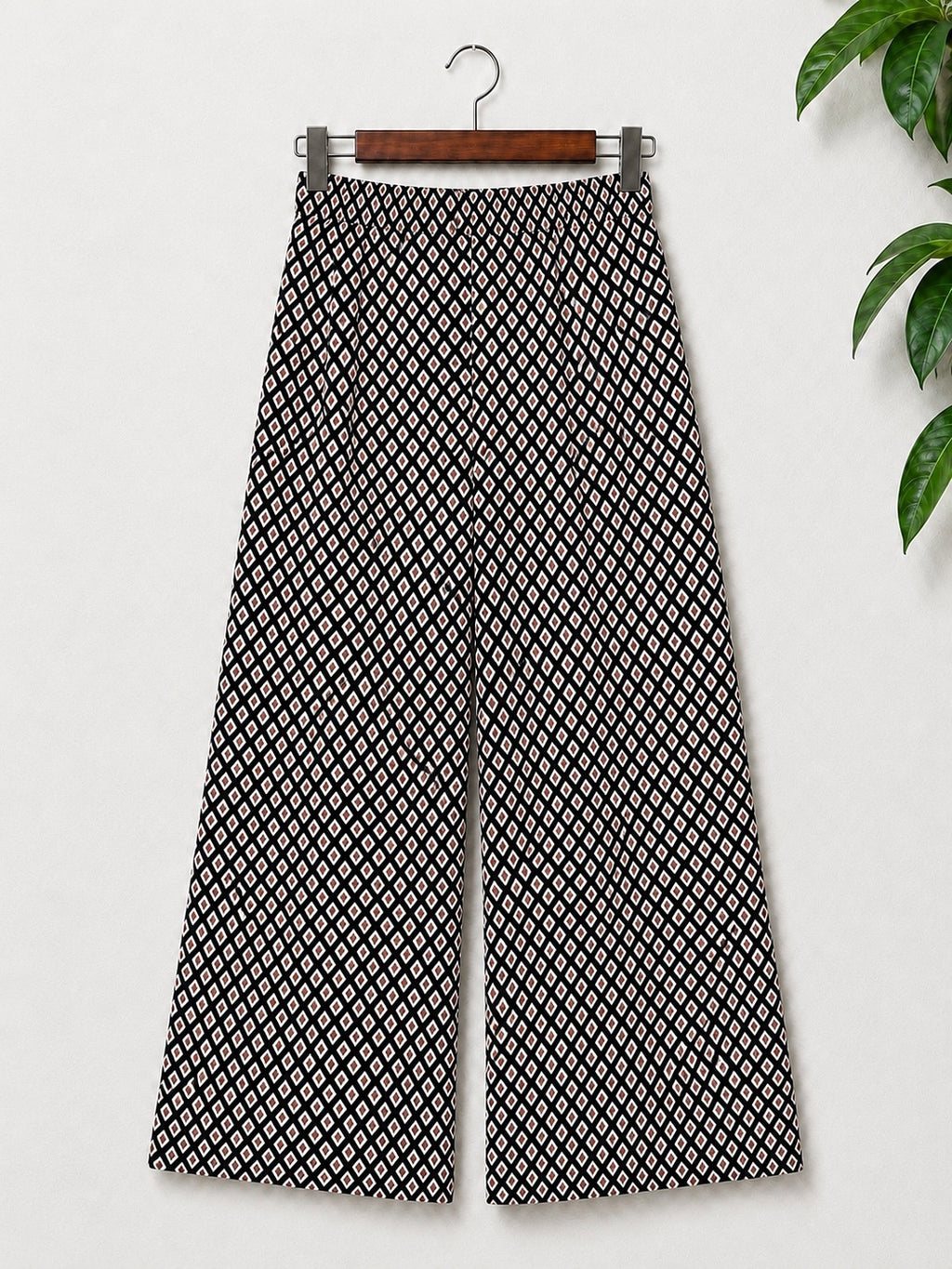 SHEIN Geometric Diamond Print Women Trouser Size - M