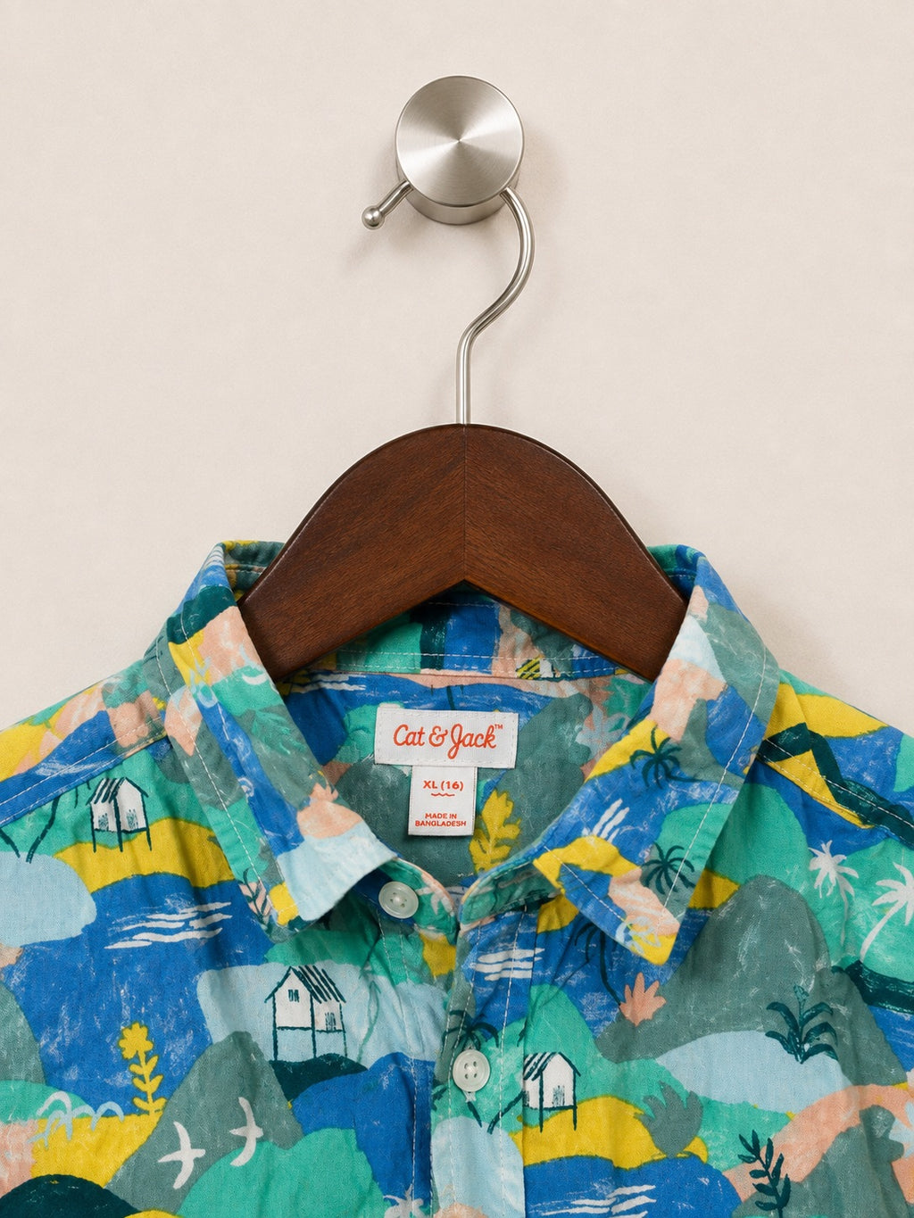 Cat & Jack XL (16) Men’s Short Sleeve Button-Down Shirt