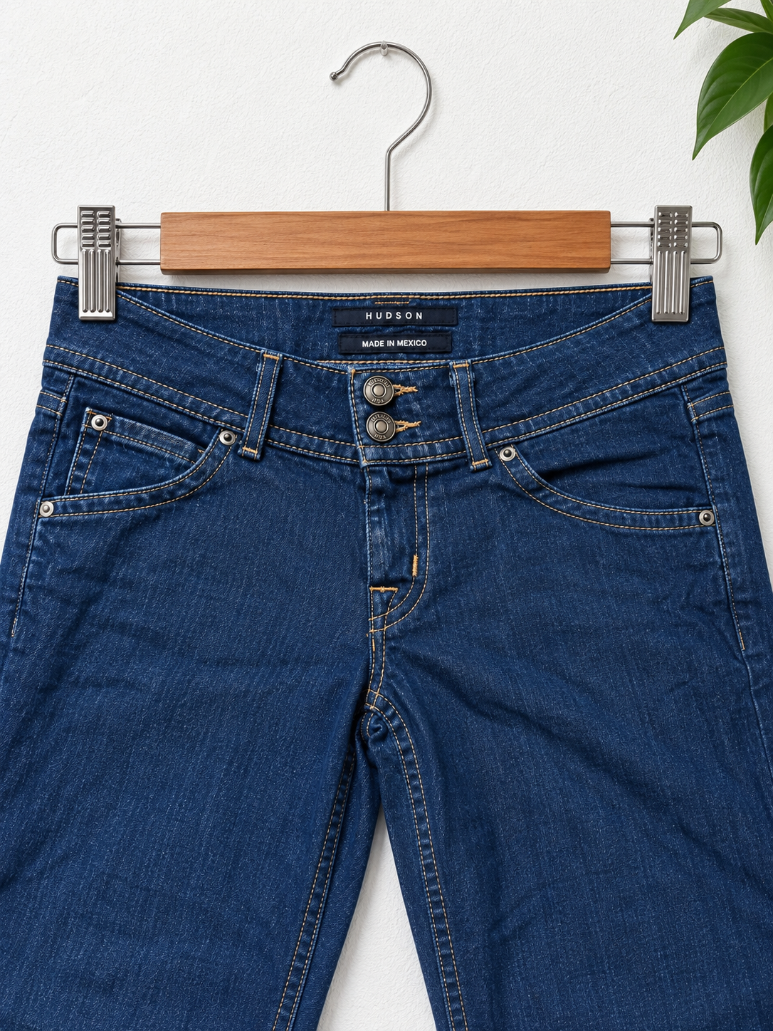 Hudson Women's Low Rise Dark Blue Flared Leg Denim Jeans