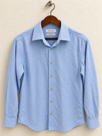 Calvin Klein Men's Light Blue Performance Non-Iron Long Sleeve Dress Shirt