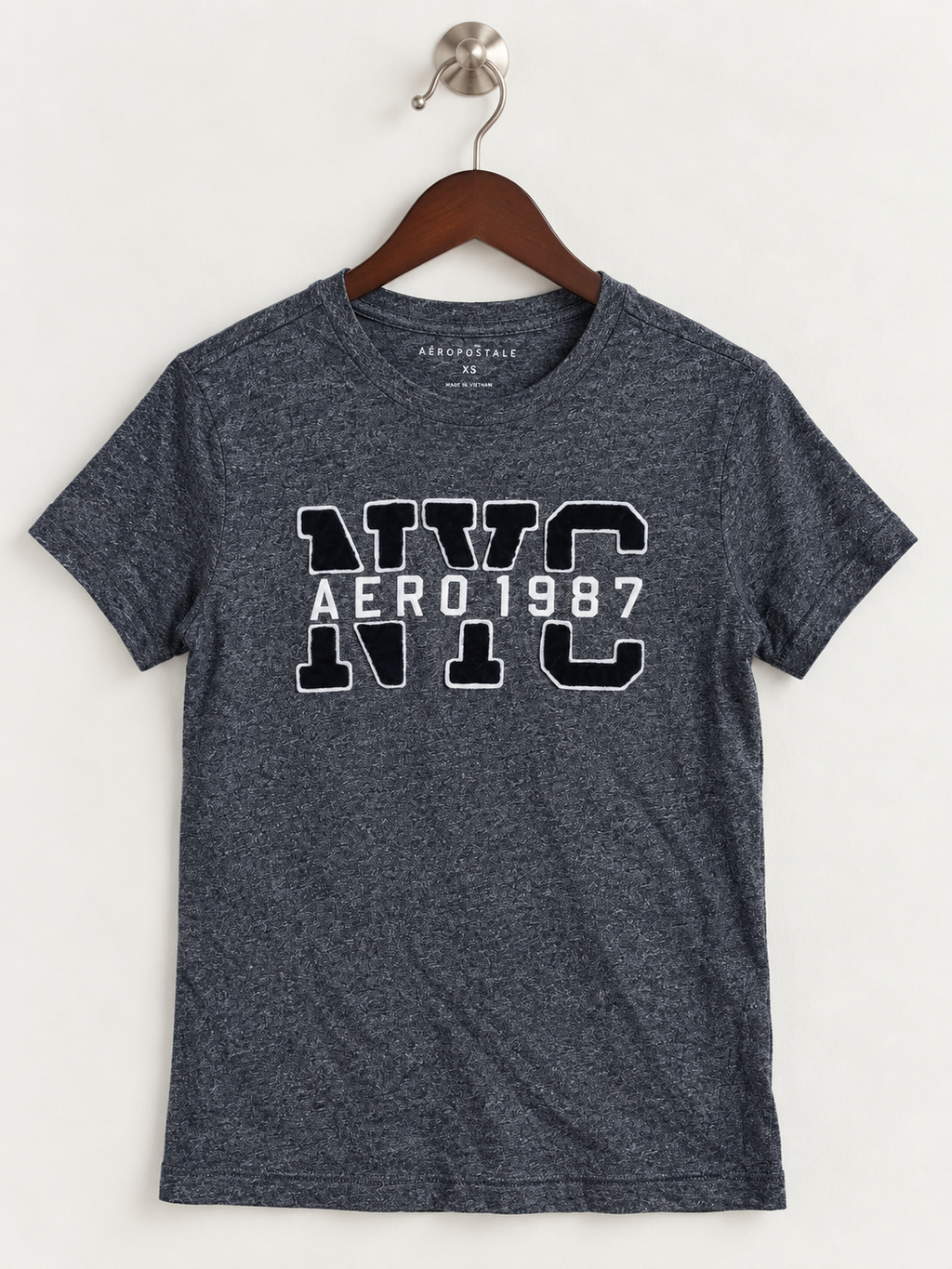 Aeropostale Charcoal Grey Heather NYC Graphic Tee Size XS (Youth / Lean Fit)