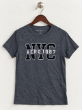 Aeropostale Charcoal Grey Heather NYC Graphic Tee Size XS (Youth / Lean Fit)